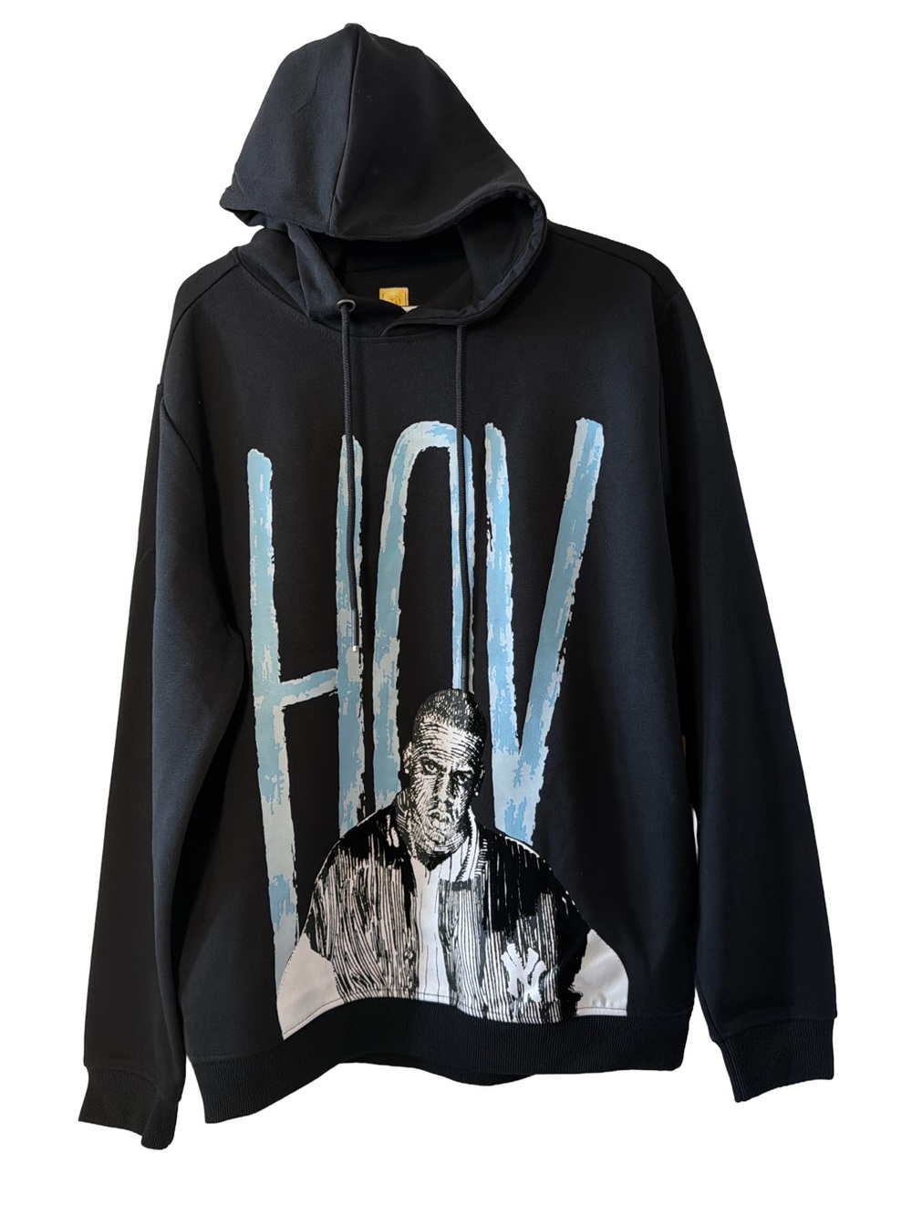 Bricks & Butter "HOV" Jay-Z Long Sleeve Black/Blue Pullover Hoodie, Large